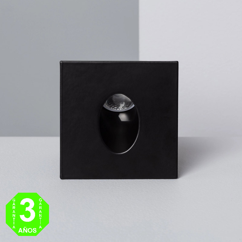 Baliza LED Empotrable Pared Cuadrada 1W Adan Black [AL86035E]